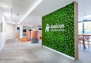 Amicus Therapeutics moss wall and agile working area